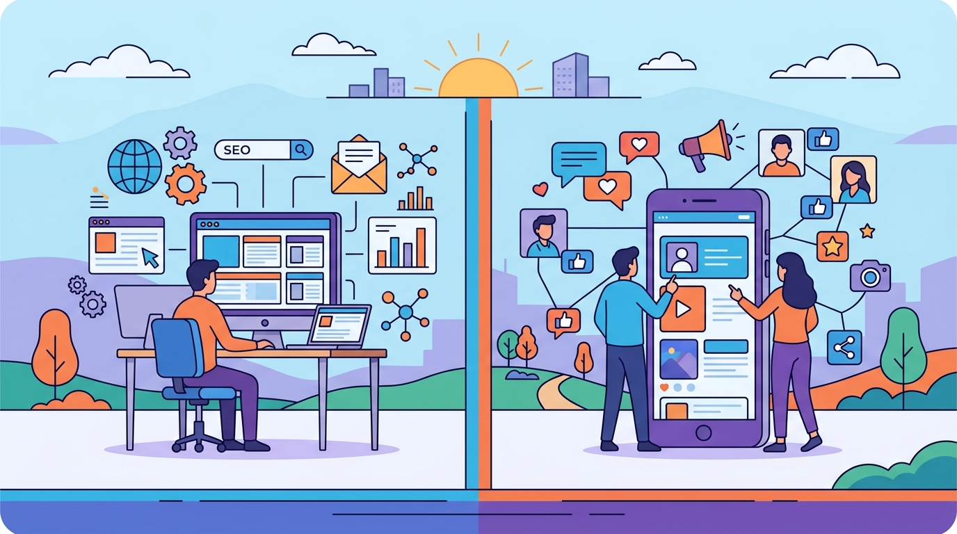  Digital marketing and social media are not the same thing. Learn the key differences, when...